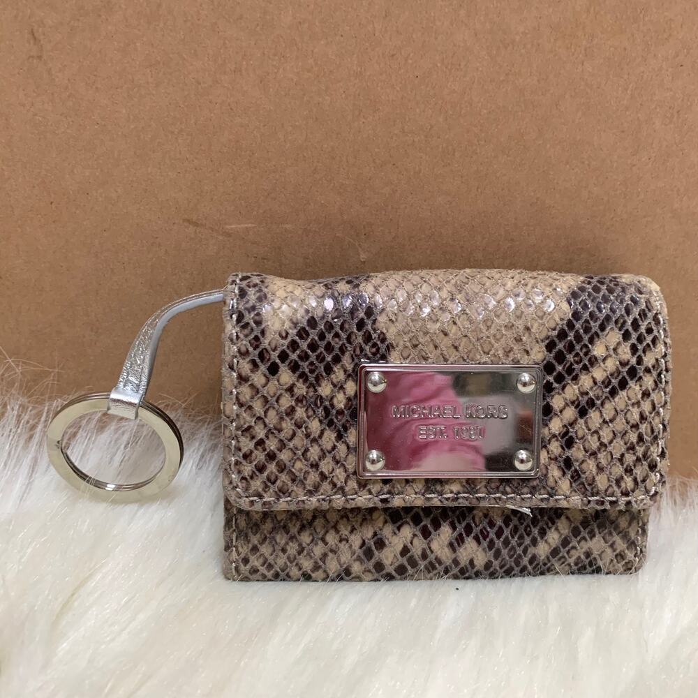 Michael Kors Gray Python Leather Small Vintage Je… - image 1